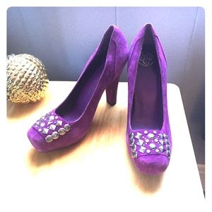 BCBG Generation Purple Suede “Galena” Pumps